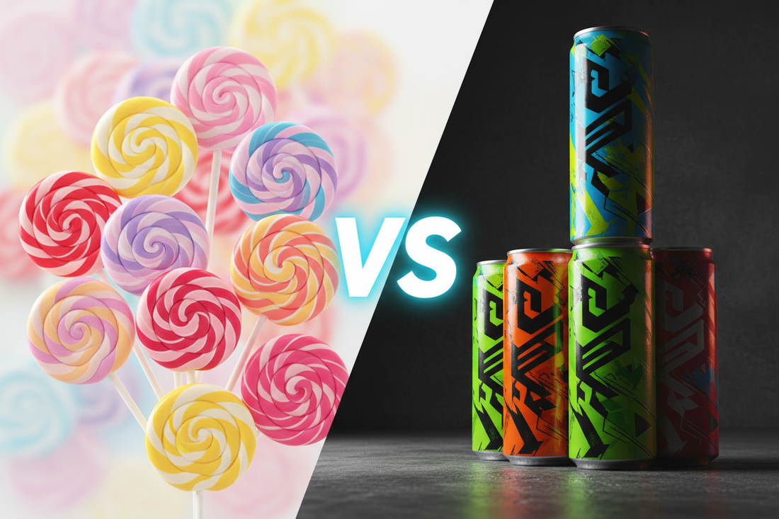 music candy vs energy drinks