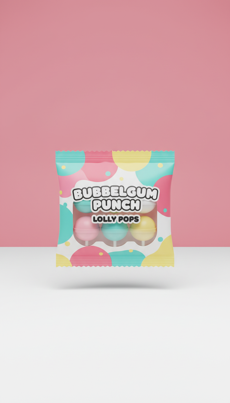 Bubblegum Punch lollipop pack