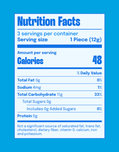 Nutrition facts label for Lollipopstar Akon 3 Pack Bone-Conduction Music Lollipops