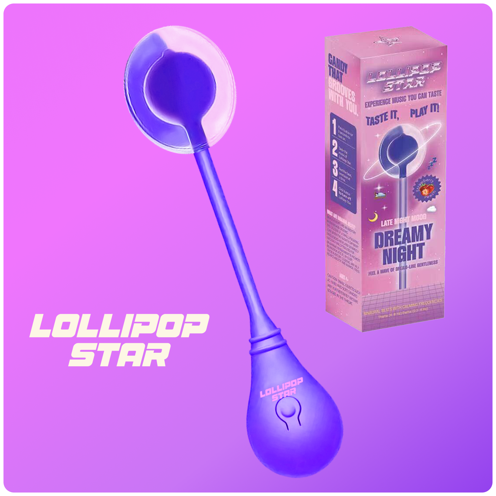 Lollipopstar Dreamy Night Flavor Music Lollipop