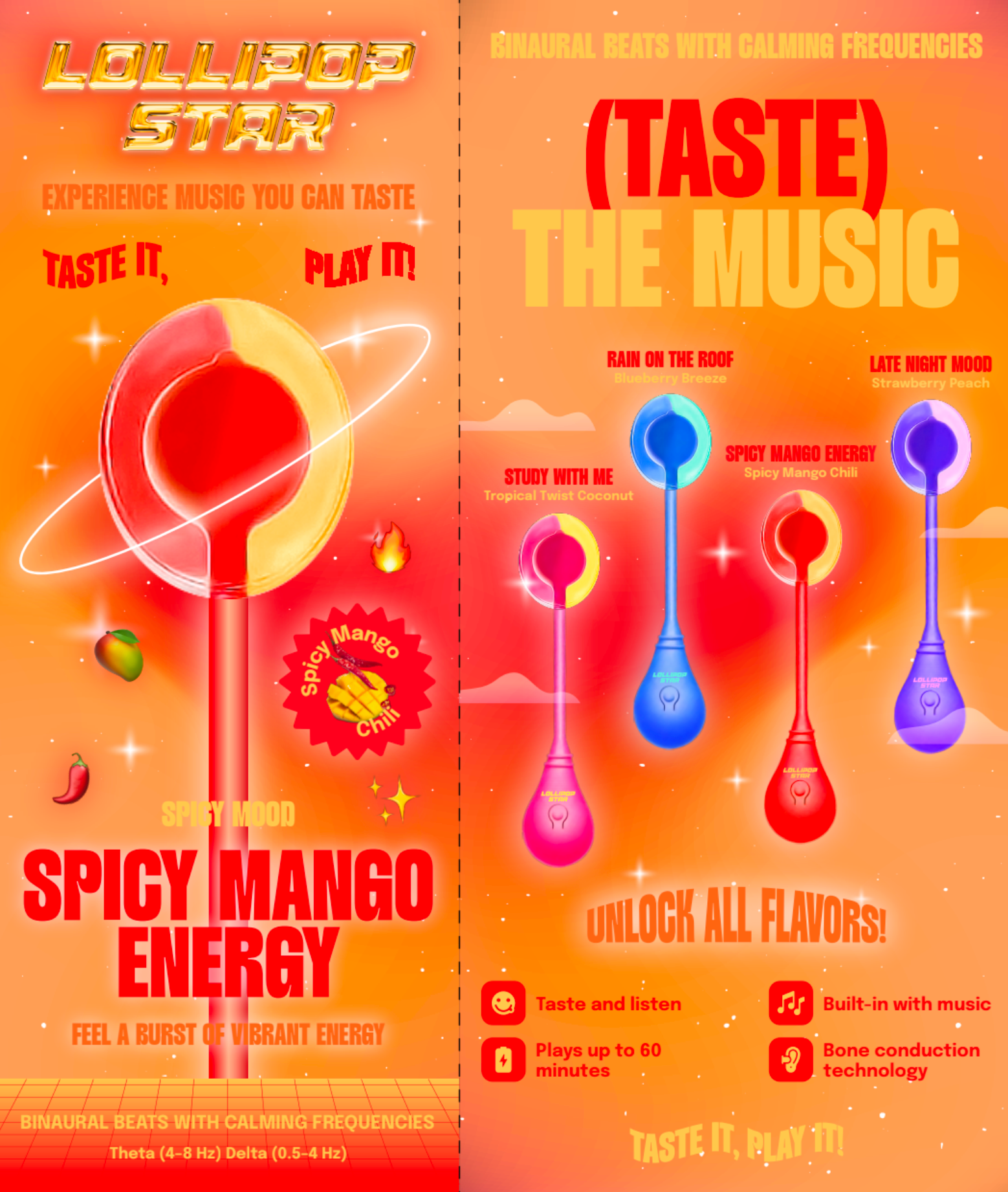 Lollipopstar Spicy Mango Energy Flavor Music Lollipop Packaging Exhibition